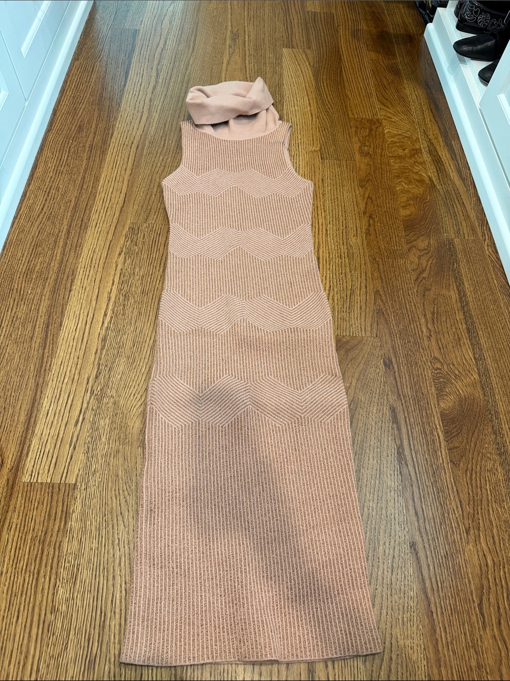 Women’s Sleeveless Turtleneck Knit Dress - Blush